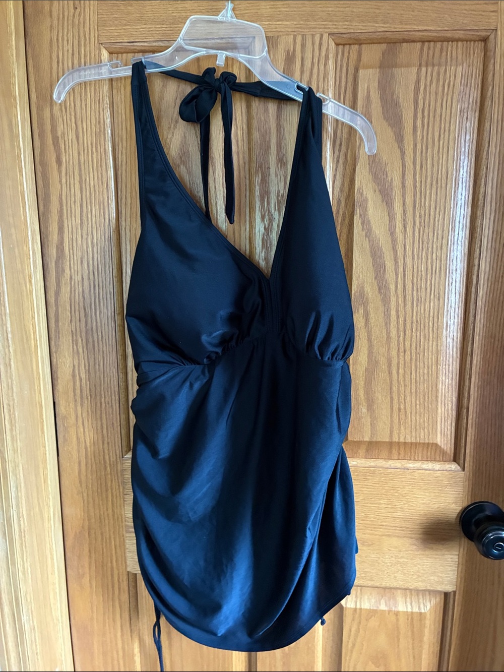 Black Women’s Halter Tankini Swim Top - Unbranded